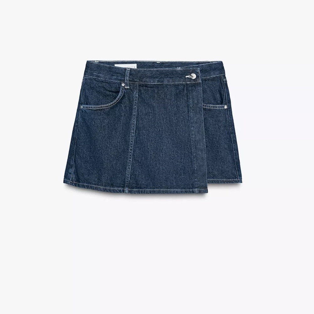 Dark blue Denim Mini skort